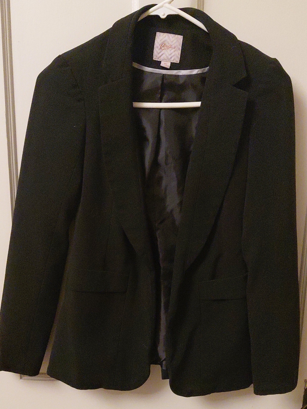 Candies XS Black Silk Lined Fitted Suit Jacket